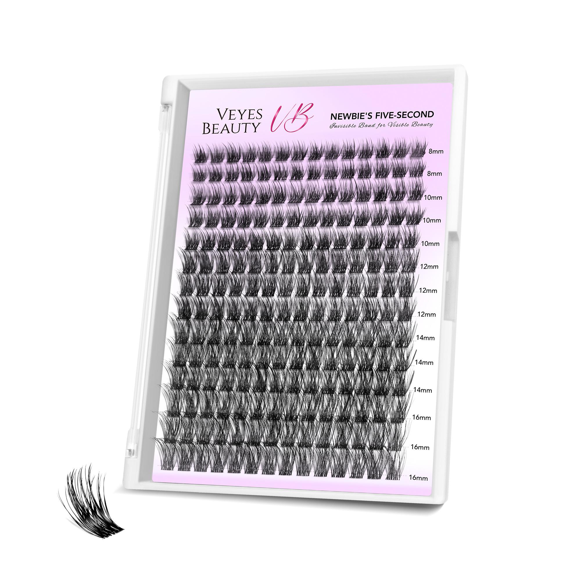 Veyesbeauty Dreamy Lashes 3D-Positionierungstechnologie Leichtes Tragegefühl Newbie Plus Practice Edition 196 Cluster 8-16 mm Lash Tray schwarz
