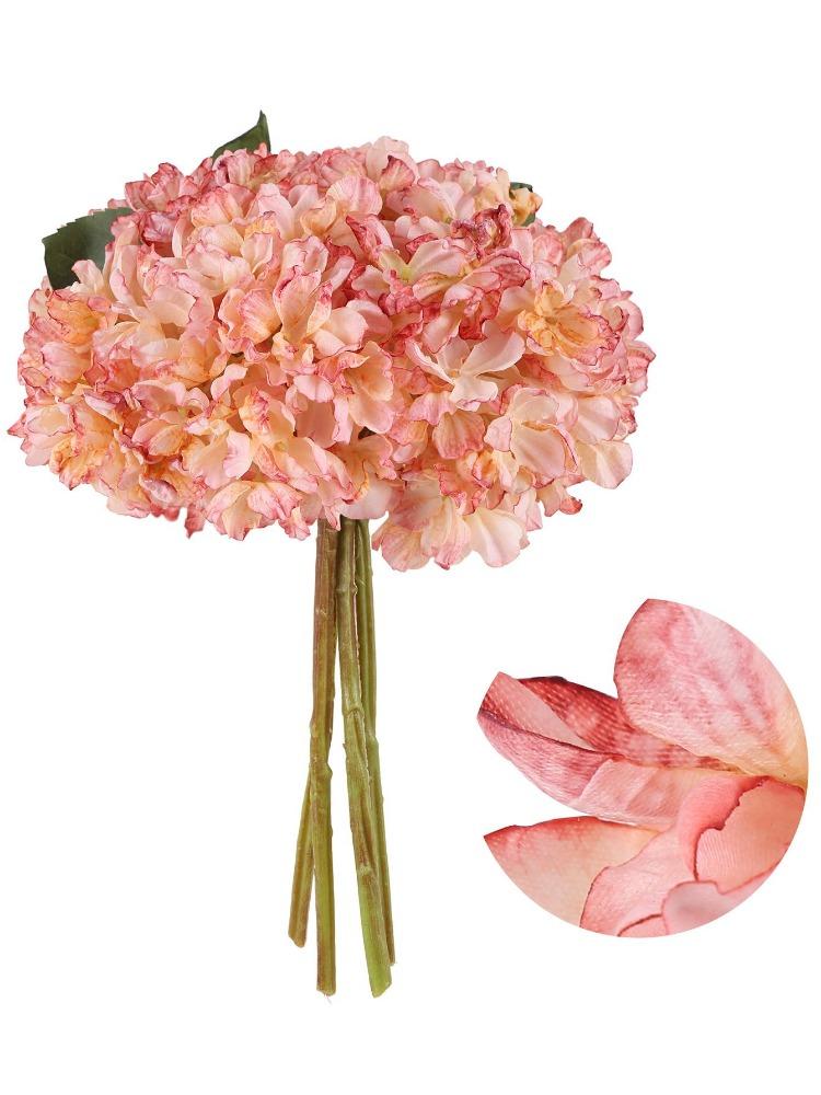 4 Stück große getrocknete Hortensien aus Seide, künstliche Blumen im Vintage-Stil, Kunstblumen, Hochzeitsdekorationen für Zeremonien-Mittelstücke, Blumenhandwerk, Blumenarrangement