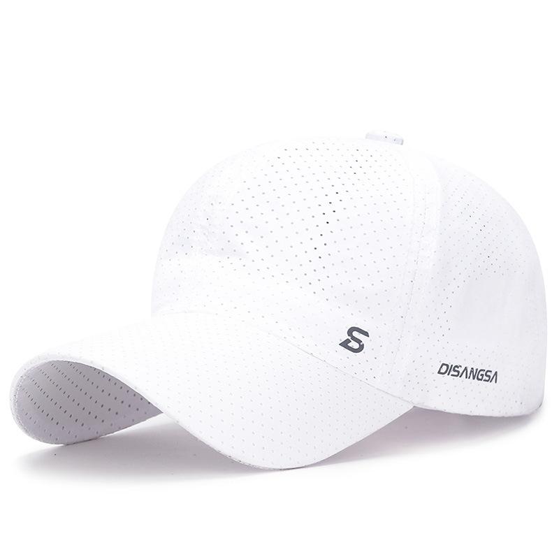 Sommer Schnelltrocknende Lauf Mesh Atmungsaktive Kappe Outdoor Männer Frauen Sport Sonnenschutz Baseball Kappe Snapback Hut Sonnenblende Hüte Fischerhut Schirmmütze weiß