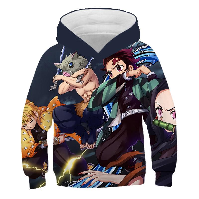 Jungen Dämon Slayer Hoodie Kinder Mit Kapuze Kleidung Kinder Langarm Tops Neue Anime Serie Cartoon Mode Kleidung 130