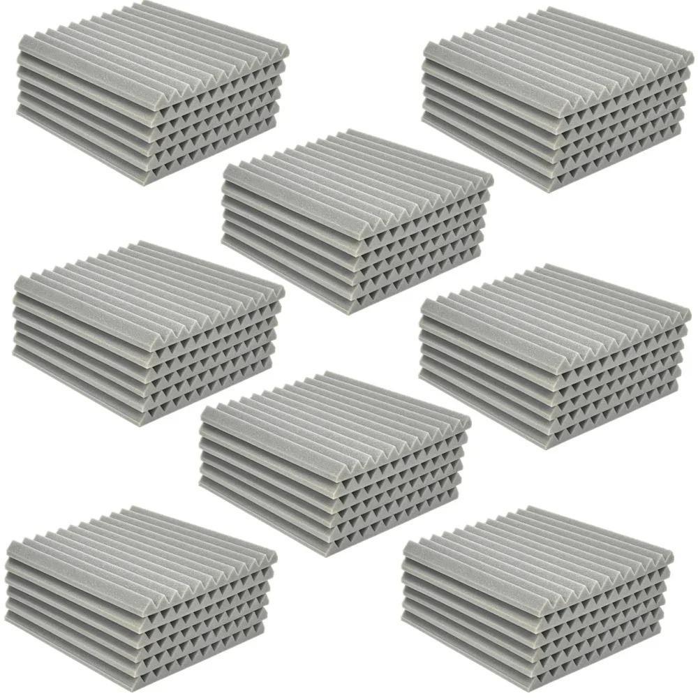 48 Teile/paket Studio Akustikschaumstoffplatten 12 x 12 x 1 Schallabsorbierende Keilfliesen Schwamm Hohe Dichte Schalldichter Studio-Soundschaum 48Pcs Gray Panels