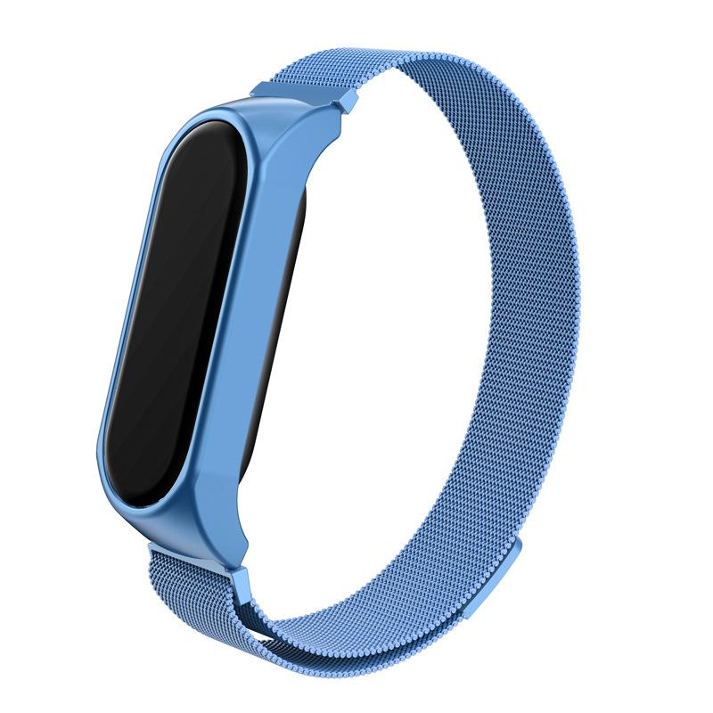Magnetisches Mi Band 7 Armband aus Metall für Xiaomi Mi Band 7 6 5 4 3 Armband Armband Armband Ersatzarmband für Xiaomi Mi Band 6 5 4 3 Armband For Mi Band 7 hellblaue