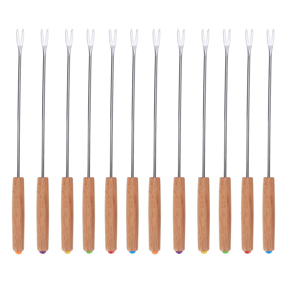 12Pcs Haushalt Küche Edelstahl Grill Gabel Spieße Grill Kabob Nadel BBQ Utensil L