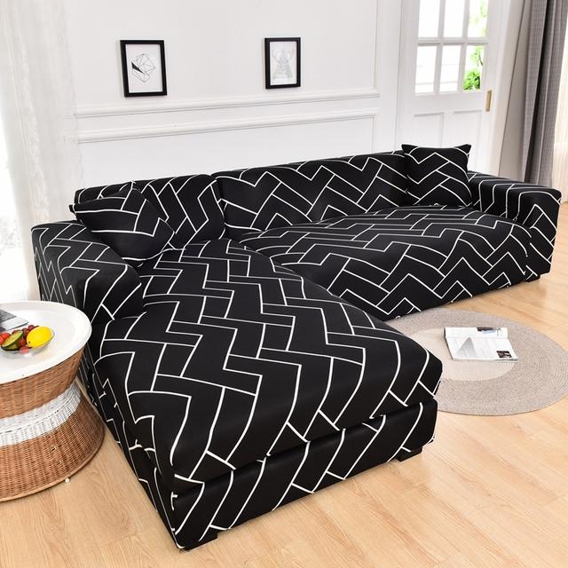 Neue Stil Gedruckt L Form Sofa Abdeckungen Für Wohnzimmer Sofa Protector Anti-Staub Elastische Stretch Abdeckungen Für Ecke Sofa Abdeckung Small 90-140cm 1PC