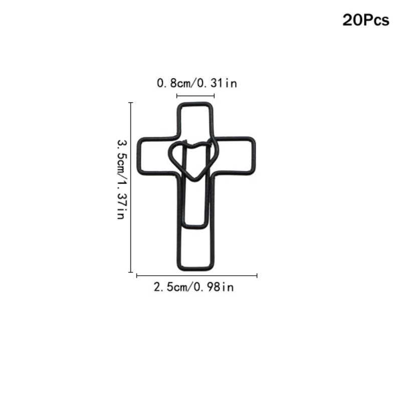 20/50 Stück Kreative Bunte Kreuz Herz Metall Lesezeichenklammern Für Journaling Scrapbooking Büro Schreibwaren Schulbedarf A8