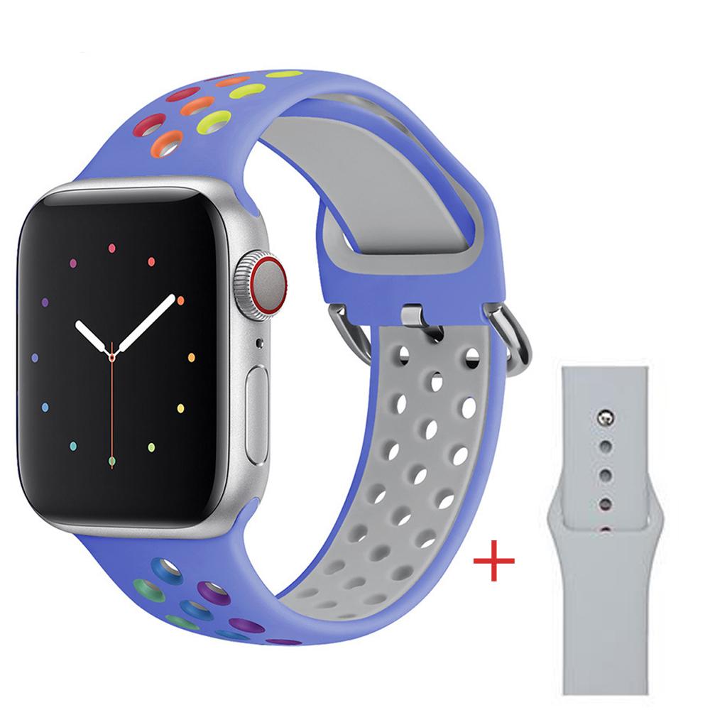 YurKem IWO Serie 7 Smartwatch, kabelloses Aufladen, wasserdicht, Herzfrequenz, für Männer und Frauen, Sport-Fitness-Tracker, Smartwatch blau silber see