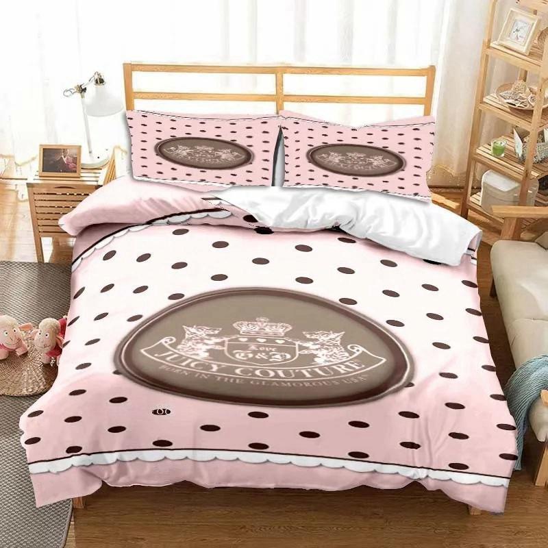 Neues 3D Juicy Couture Ganzjahres-Doppelbettwäsche-Set 3-teiliges Bettdecken-Set Bettbezug Doppel-King Bettdeckenbezug Heimtextilien 150*200cm 3pcs