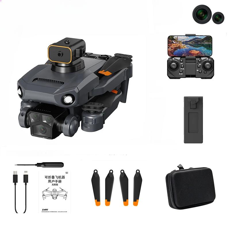Neue P8 Pro Brushless-Drohne mit Hindernisvermeidung ESC Dual-HD-Kamera WIFI FPV Faltbarer Quadcopter Geschenkspielzeug für Kinder 1B schwarz