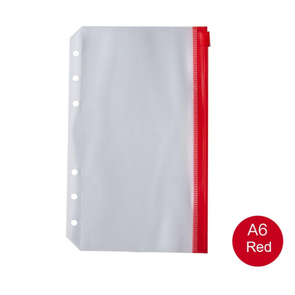 Beutel Organizer Lose Blatt Beutel Ordner Reißverschluss Mappen Ordner Taschen Notizbuch Ordner A5 A6 Größe A6 rot