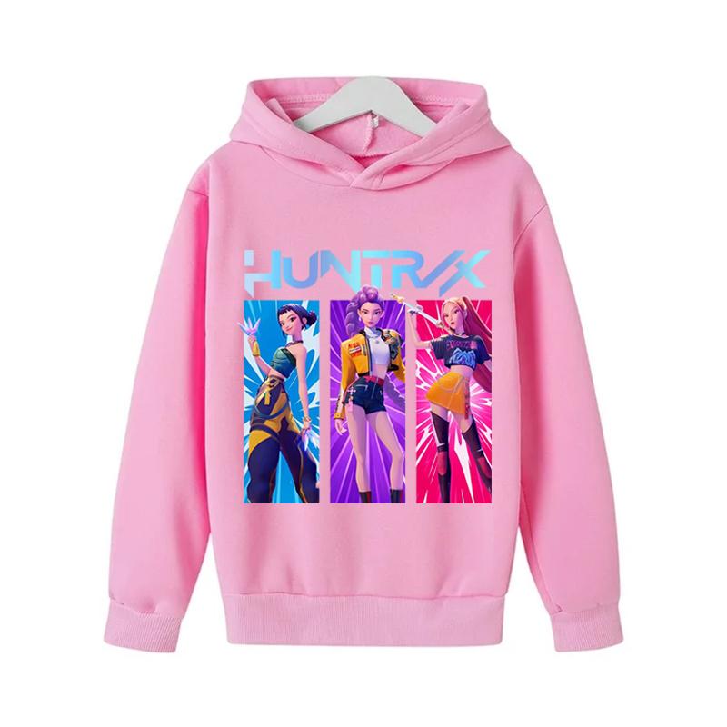Kinderbekleidung KPop Devil Hunter Modisch Niedlich Sweatshirt Mädchen Neuer Film Sportlicher Hoodie K-Pop Devil Hunter Lässiges Oberteil 120cm rosa
