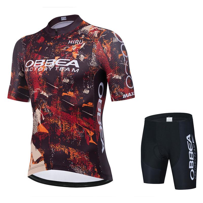 Hiru Pro Team Fahrrad Kurzarm Fahrradbekleidung Herren Radhose mit Trägern Neue Radtrikot-Sets Maillot Kleidung Radsport Mann 5XL