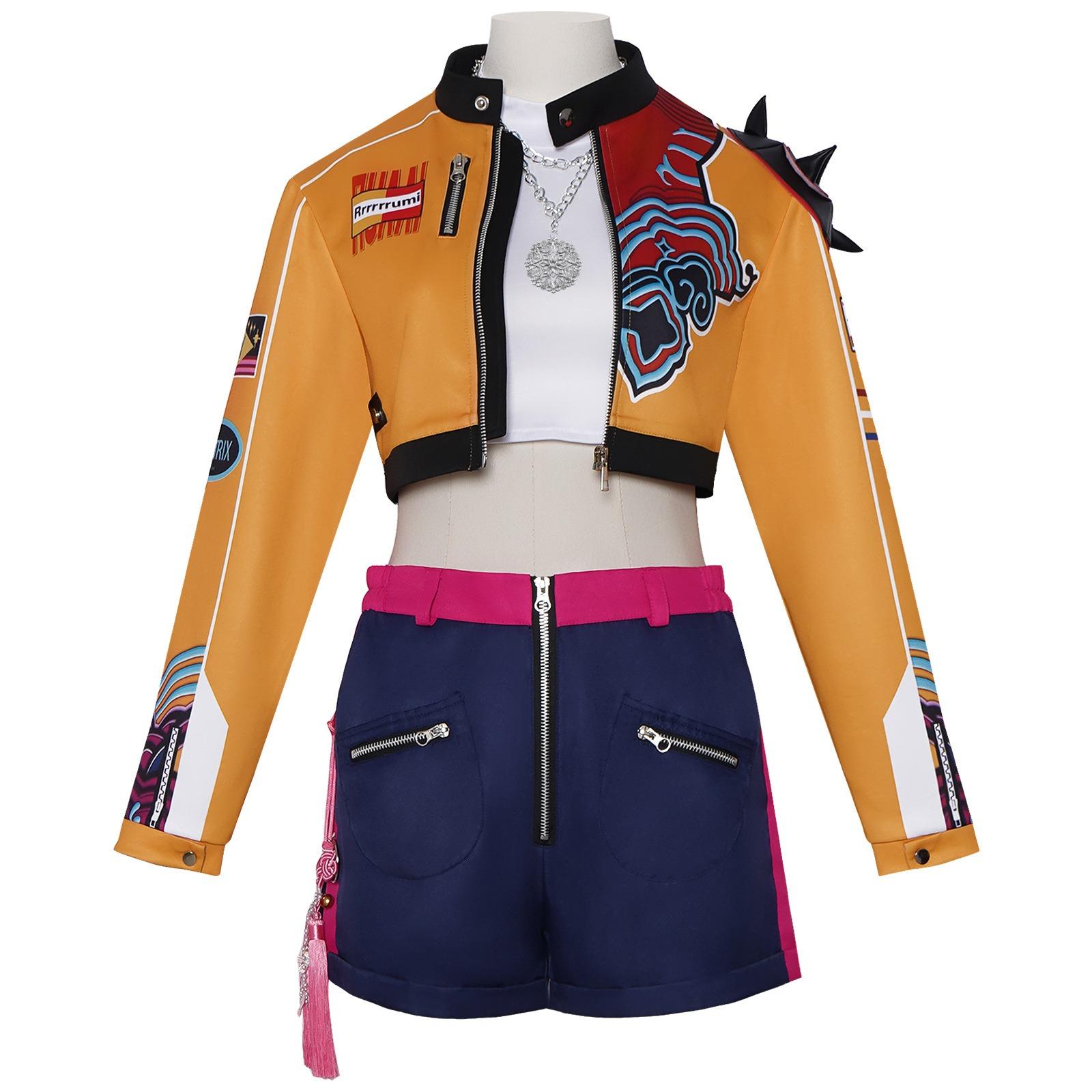 KPop Dämonenjäger Rumi Cosplay Kostüm Perücke Frauen Halloween Karneval Comic-Con Party Rollenspiel Outfits 150