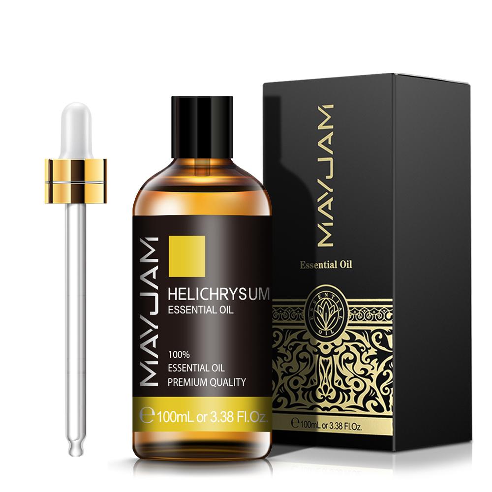 MAYJAM 100 ml ätherisches Lavendel-Eukalyptus-Zimt-Pflanzenöl für Spa-Massage, Hautpflege, Luftreiniger, Luftbefeuchter, Aromatherapie, Rosen-Teebaumöl Helichrysum