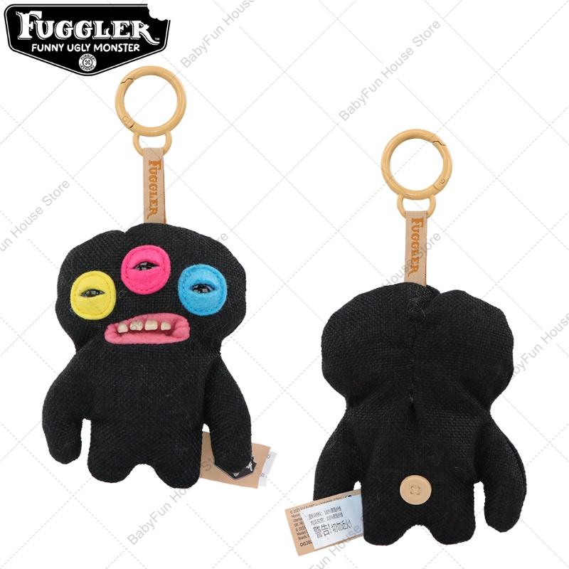 Lustige Monster mit hässlichen Zähnen Plüschtiere Schlüsselanhänger Fugglers Weitäugiges Monster Tollwütiges Kaninchen Plüschpuppen Anhänger beige
