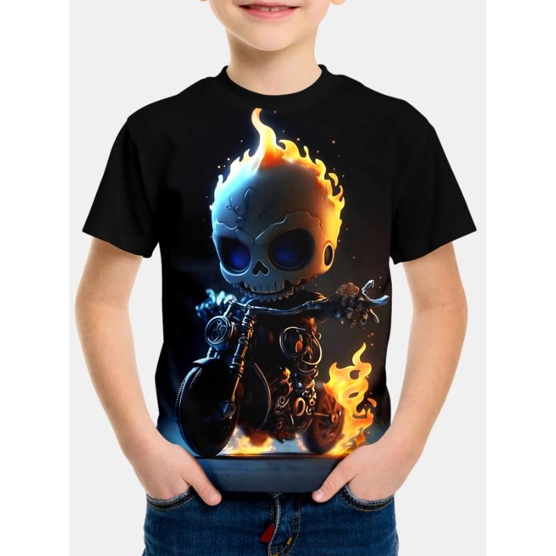 2025 Kinderbekleidung Auto 3D-Druck Jungen T-Shirt Grafik T-Shirts Kurzarm Mädchen Kleidung Lässig Rundhals Kinder Top 140