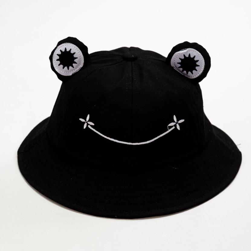 Frühling Herbst Mode kinder Hut Mode Koreanische Frosch Fischer Hut Verkauf Nette Student Sonnenschirm Kappe 56-58cm schwarz