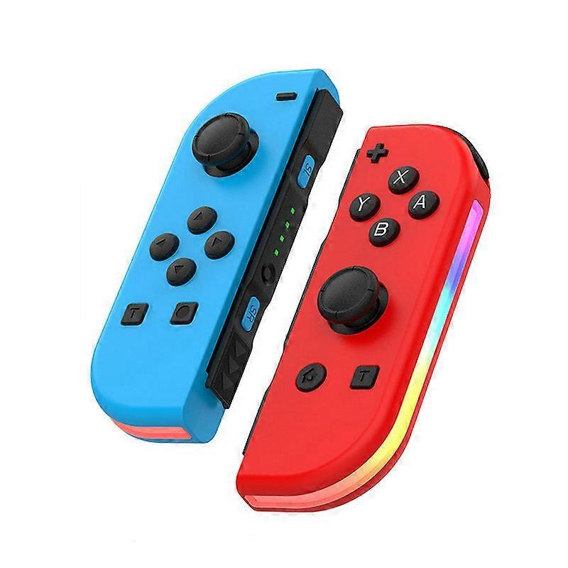 BT 5.2 RGB LED Switch L/R JoyCon Gamepad für Nintendo Switch/Lite/Oled JoyCon Gamepads Joystick mit Dual-Vibration(Blau Rot)