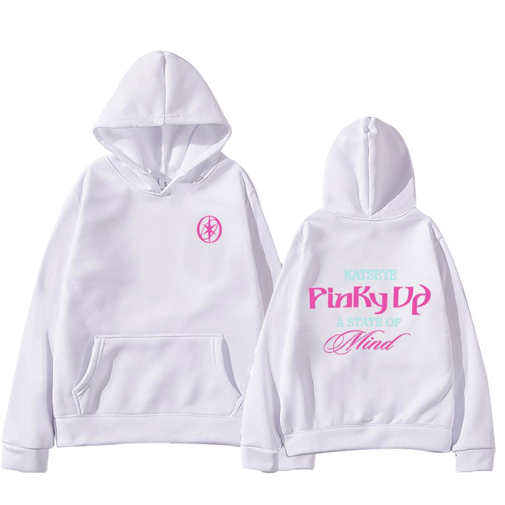 Katseye PINKY UP Kpop Print Hoodies Trendig Herren Damen Y2k Kapuzenpullover Sweatshirt Fleece Übergroß Trainingsanzug Streetwear Fans Geschenke Oberteile Jacken Anime Hoodie XXXL weiß