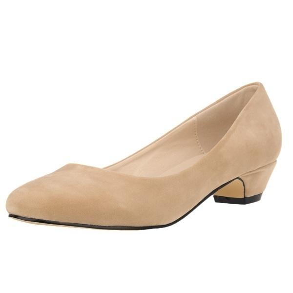 LOSLANDIFEN Neue High Heels Flock Schuhe Frau Dicke Frauen Pumpen Party Spitz Frauen Plattform Heels 35 nude