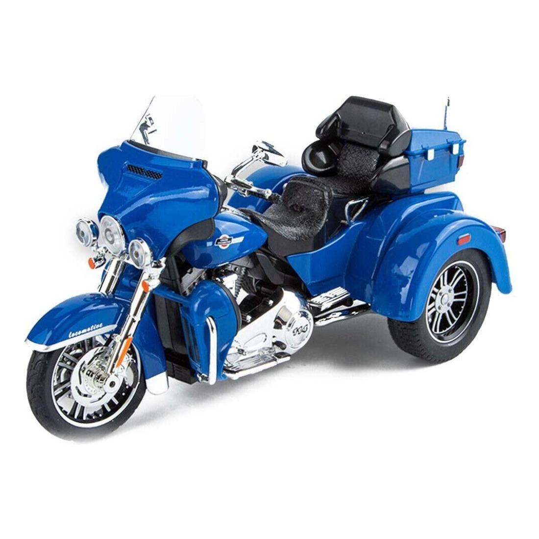 Simulation 1/9 Legierung Harley Davidson Dreirad Motorradmodell Ornament 1/9-Size:19.5*10*11cm blau