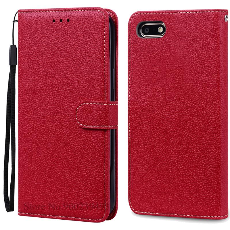 Für Huawei Y5 Lite Hülle 2018 Für Huawei Y5 Prime 2018 Brieftasche Leder Klapphülle Für Huawei Y 5 Y5 2018 Hülle Coque Fundas Shell Y5 Lite 2018 dunkelrote