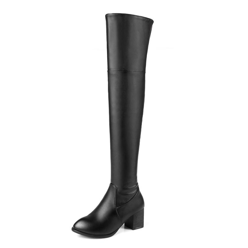 Mode Mode Damen Overknee-Stiefel Warmes Fell Winter Hohe Schneestiefel 2024 Schwarz Weiß Lange Partyschuhe Damen Große Größe 45 48 46 schwarz