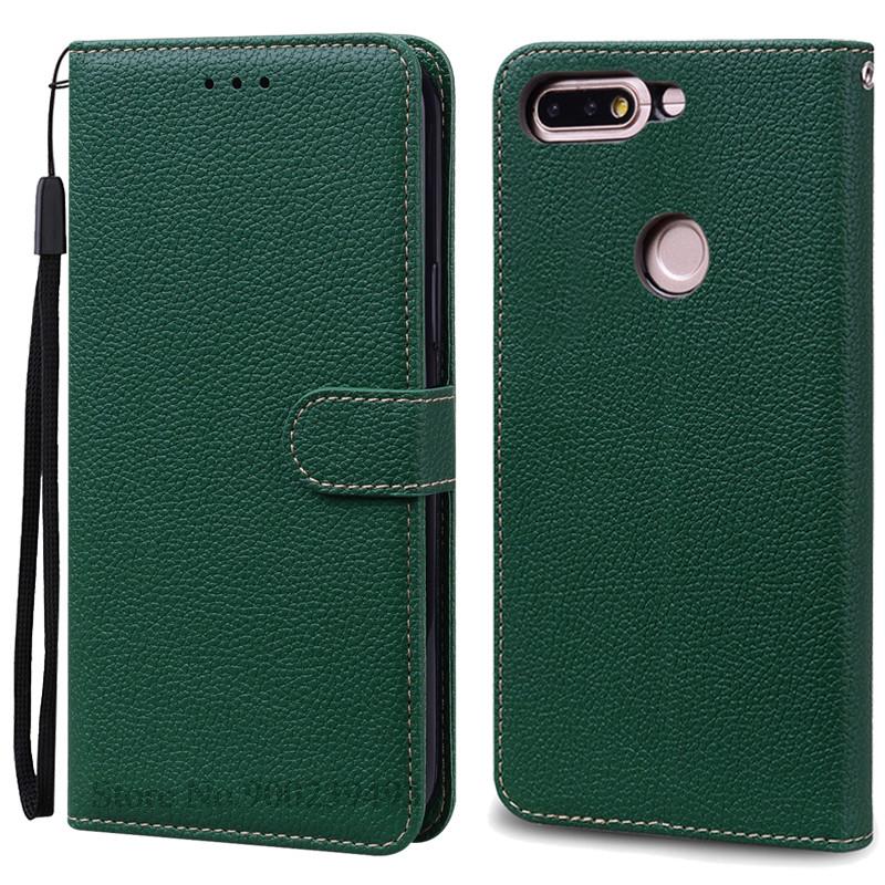 Für Huawei Y7 2018 Hülle LDN-L01 LDN-LX3 Flip Leder Brieftasche Hülle Für Coque Huawei Y7 Prime 2018 Hülle LDN-L21 LDN-LX2 TL10 Abdeckung Y7 2018-Y7Prime 2018 dunkelgrüne