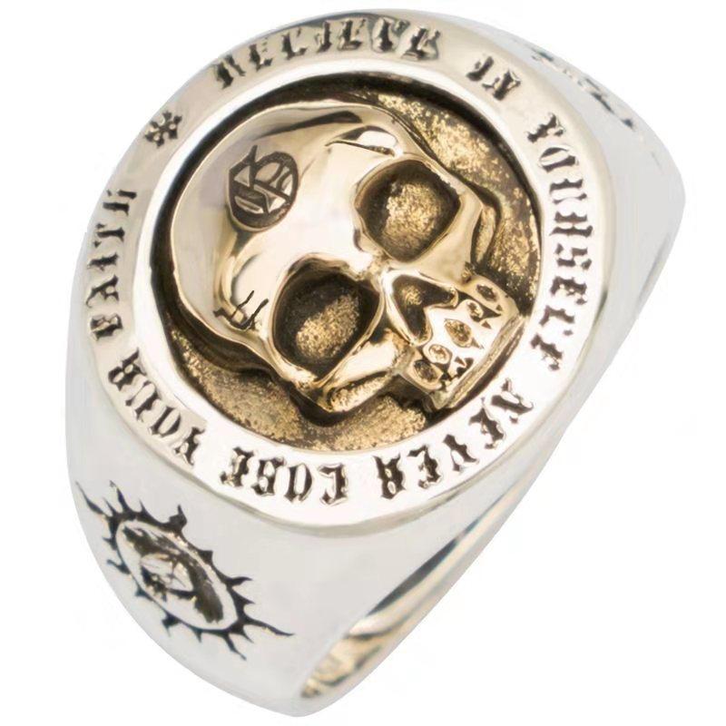 Retro Totenkopf Ring: Trendiger Hip Hop Punk Rock Herrenschmuck Size 13