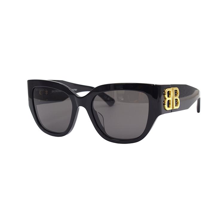 Balenciaga Bossy Glamorous BB Logo Serie Quadratische Sonnenbrille Damen Sonnenbrille BB0323SK-002-55 Basic Packaging-Eyeglass Case black