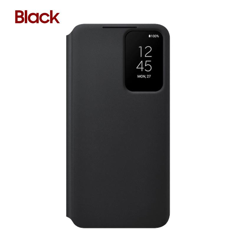 Smart View Spiegel Flip Case Hülle für S22 5G S22+ 5G S22 Plus 5G Smart Clear View Handyhülle For S22 5G schwarz