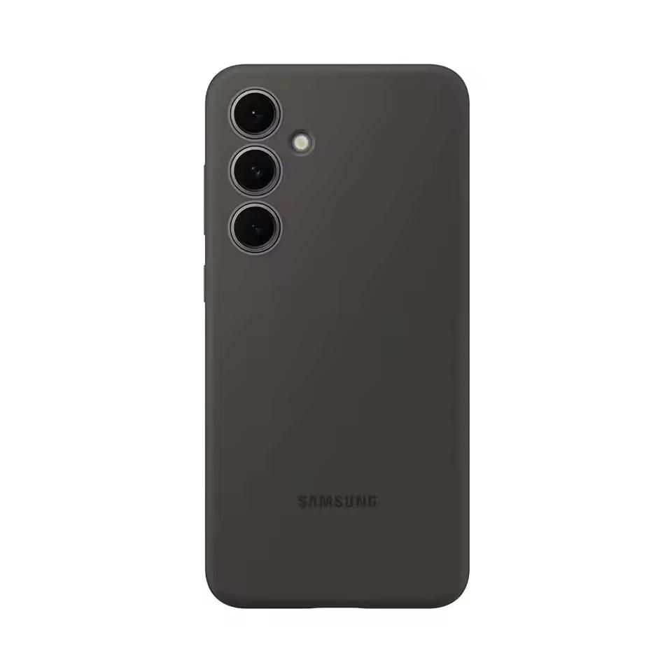 Original Samsung Silikonhülle Für Samsung Galaxy S24 FE S24FE Seidiges Weiches Silikon Handy Schutzhülle Case schwarz
