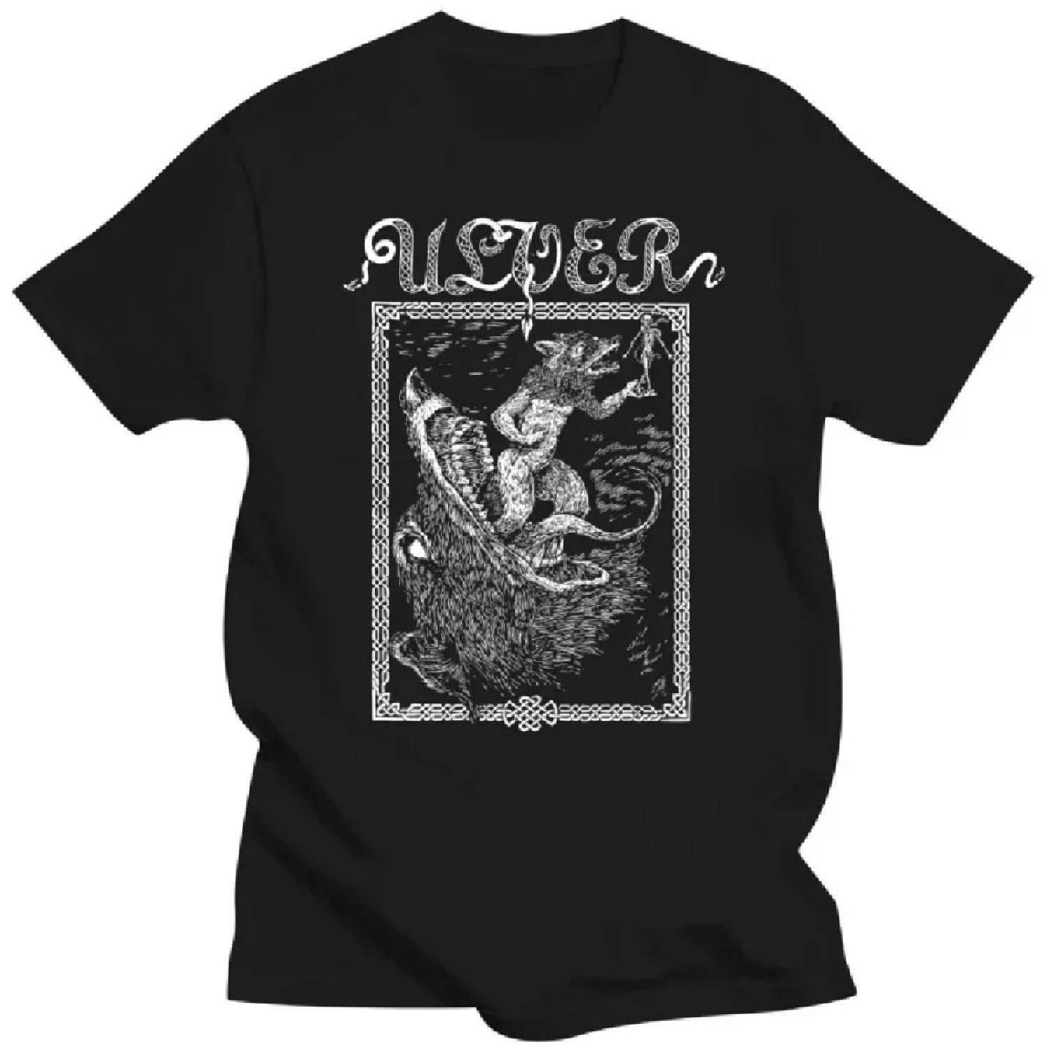 2024 Sommer Streetwear Ulver T-Shirt Black Metal Neues Retro T-Shirt Herren Kurzarm Rundhals T-Shirts Streetwear Grafik T-Shirts XXXL schwarz