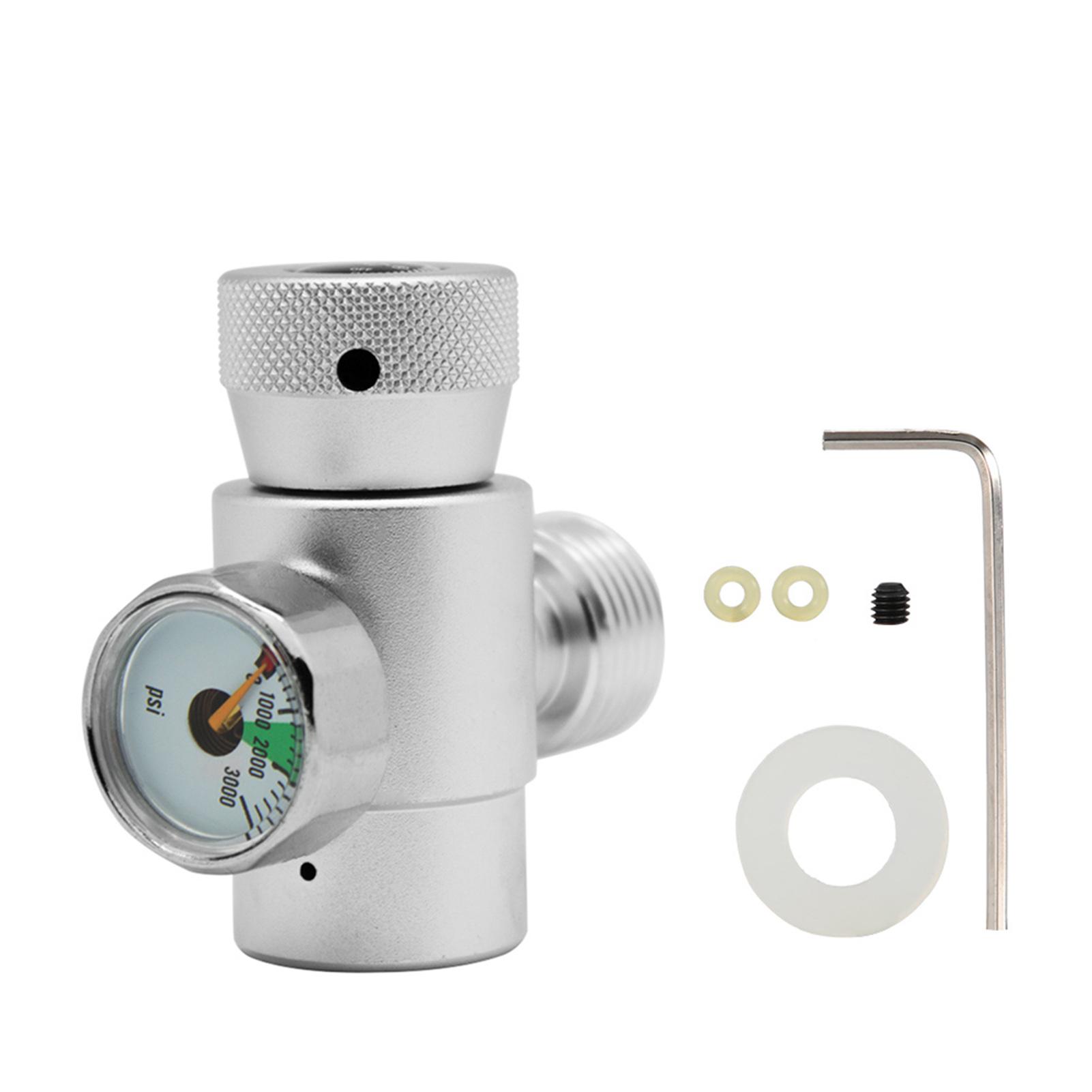 CO2-Fülltank-Zylinder-Nachfülladapter-Anschlusssatz für SodaStream (Silber mit Meter) silber