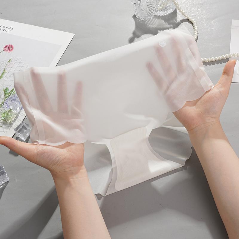 Nahtlose Unterwäsche aus Eisseide für Damen, Hipster, No Show, unsichtbare Höschen, Eisseide, Stretch-Unterwäsche, Bikini-Unterwäsche, Panty Briefs XL weiß