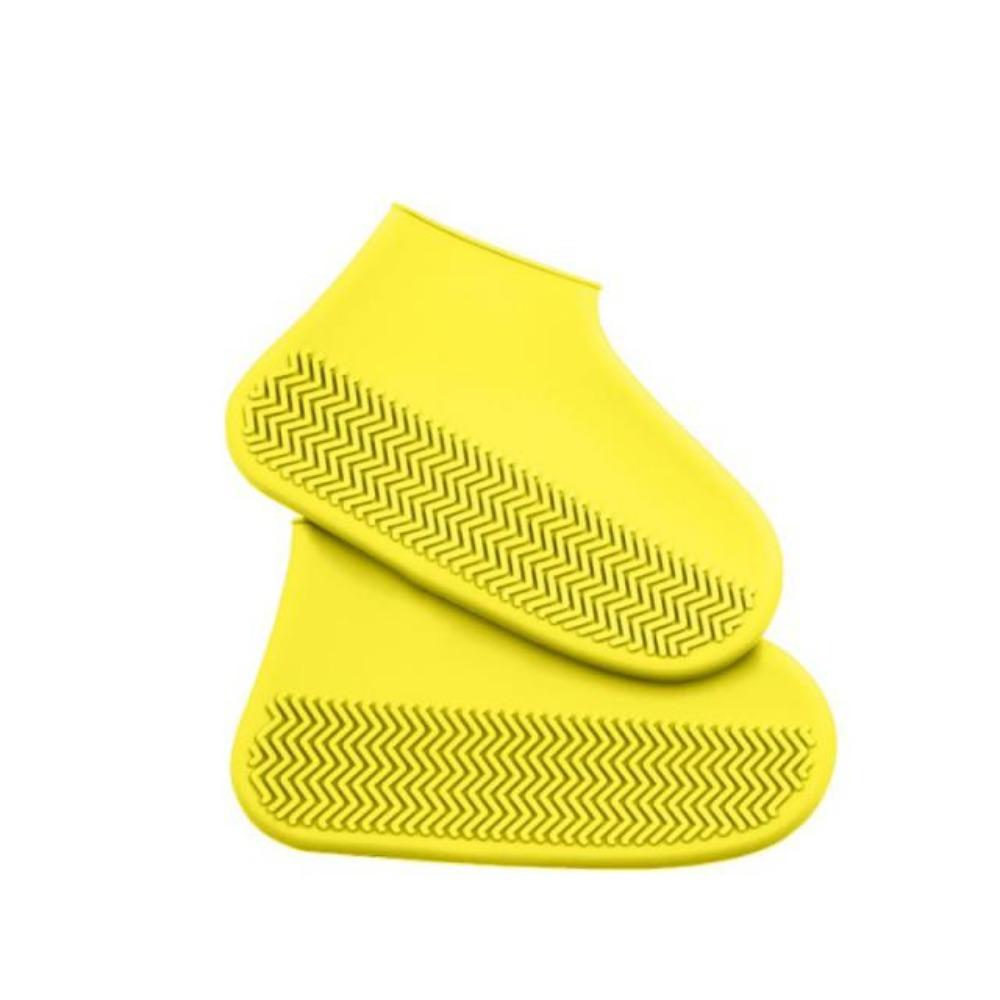 Vintage Gummistiefel Wiederverwendbare Latex Wasserdichte Regenschuhüberzieher Rutschfeste Silikon Überschuhe Unisex Schuhzubehör M(34-40) gelb