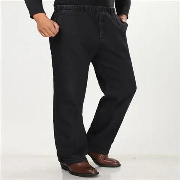 Frühling Stretch Jeans Männer Casual All-match Denim Hosen Arbeits Hosen Mittleren Alters Plus Größe Lose Gerade Denim Hosen L