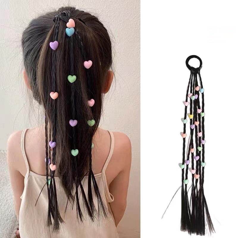1 Stück Mädchen Schleife Hasenohren Perücken Pferdeschwanz Stirnbänder Gummibänder Haarbänder Hübslicher Kopfschmuck Kinder Haaraccessoires Haarschmuck