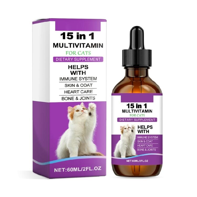 Katzen Multivitamine Flüssig Katzen Leckerlis für Gesundheit Haustier Ernährung Ergänzungen zur Verbesserung der Ernährung 1