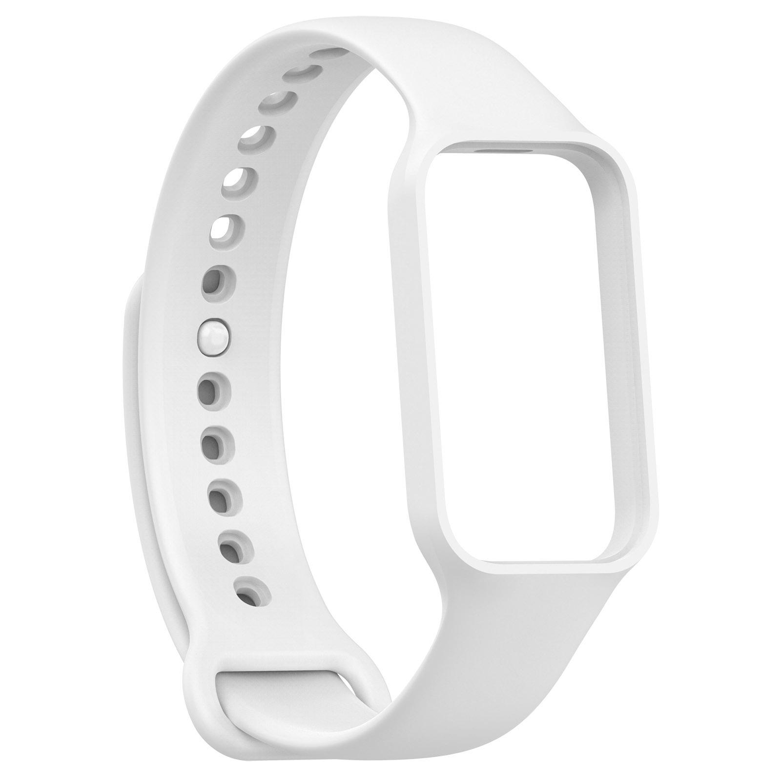 Silikon Armband Armband Für Xiaomi Mi Band 8 Aktive Armband SmartWatch Band Zubehör Für Mi Band 8 Aktive Zubehör For Mi Band 8 Active weiß