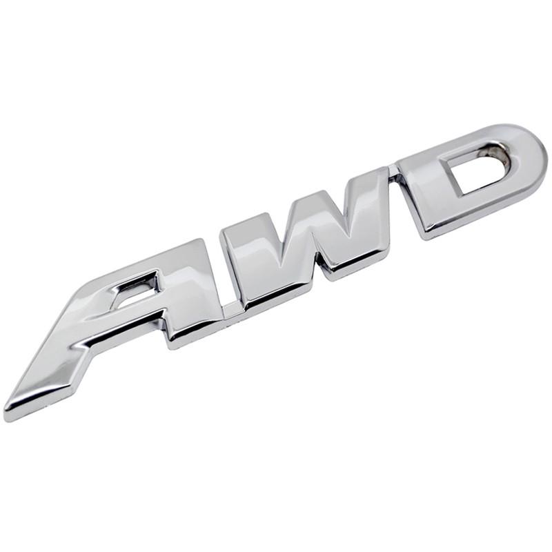 Modifizierte Buchstaben V6 V8 5.7 4WD AWD VXR VXL TXL Limited Metall-Autoaufkleber, passend für alle Autos Silver-AWD