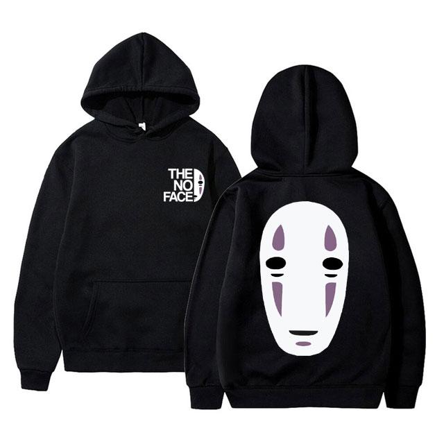 Anime Spirited Away No Face Man Grafik Hoodie Unisex 90er Manga Harajuku Sweatshirt Unisex Damen Mode Lässige Übergroße Hoodies L