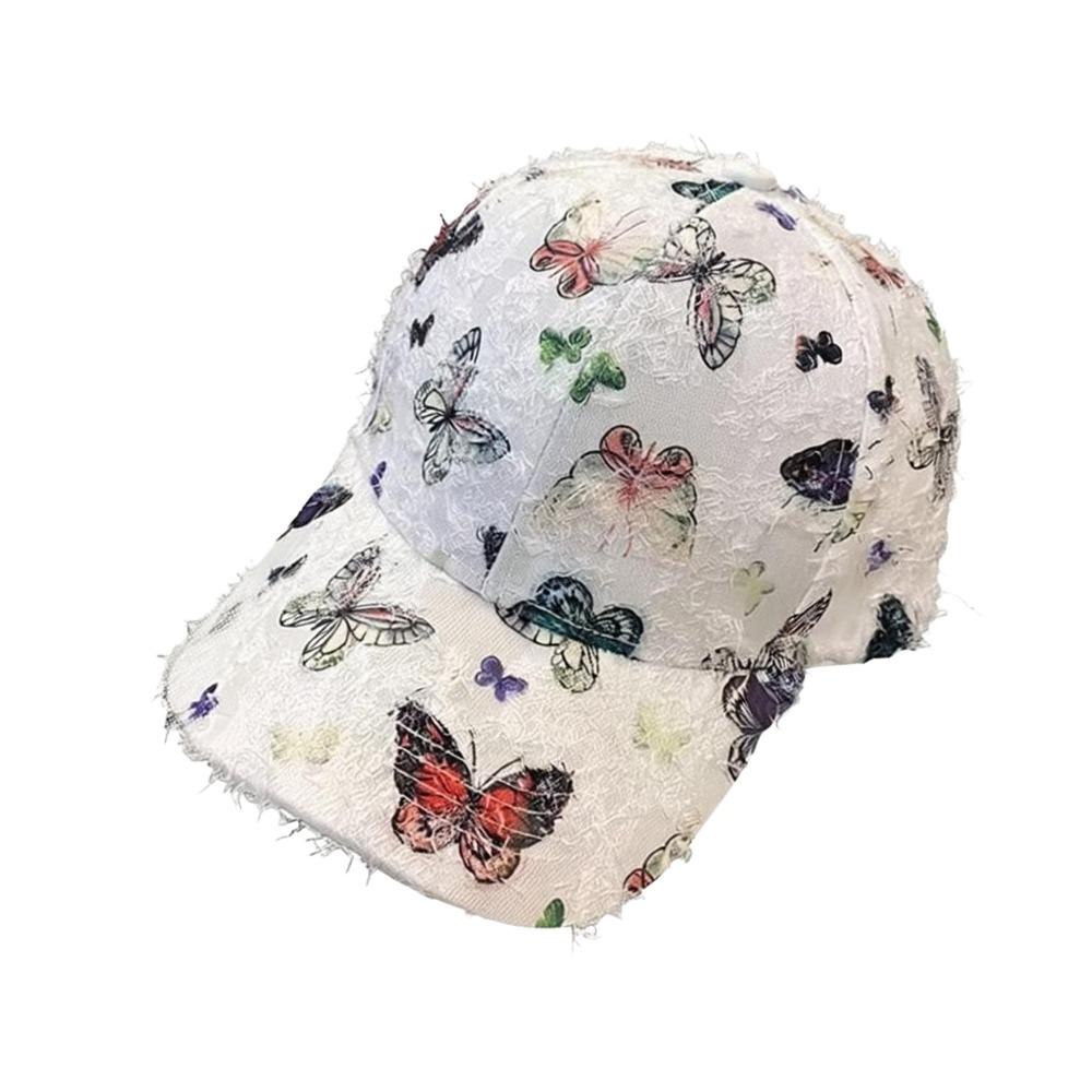Neue Bestickte Schmetterling Baseballkappe Vielseitig Elegant Koreanischer Stil Baseballkappe Sonnenschutz Atmungsaktiv Damen Outdoor Kappe Outdoor