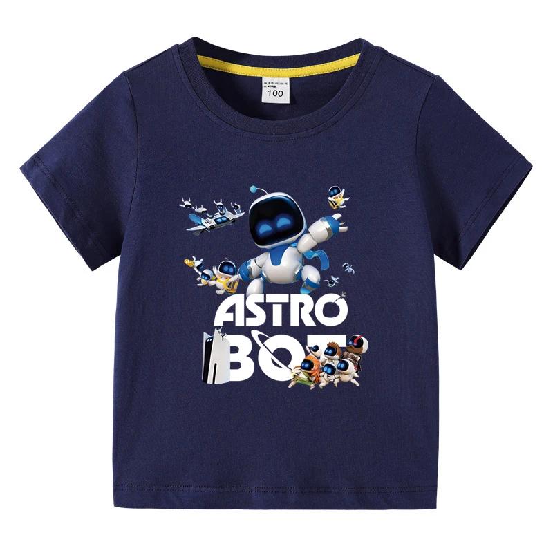Die Sommer Astro Bot T-Shirts für Kinder Niedliche Cartoon T-Shirts Jungen Casuals Kurze Ärmel Mode Kinderbekleidung Kurzarm 110