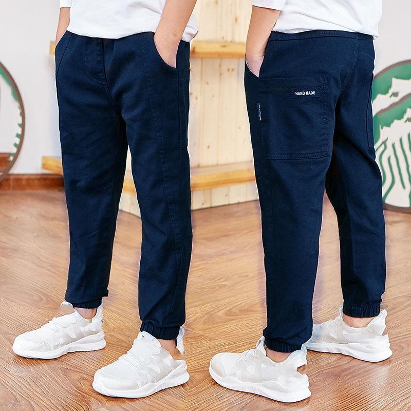 Frühling Herbst Baumwolle Jungen Hosen Kinder Hosen Casual Kinder Sport Hosen Teenager Jungen Kleidung 130cm navy blau