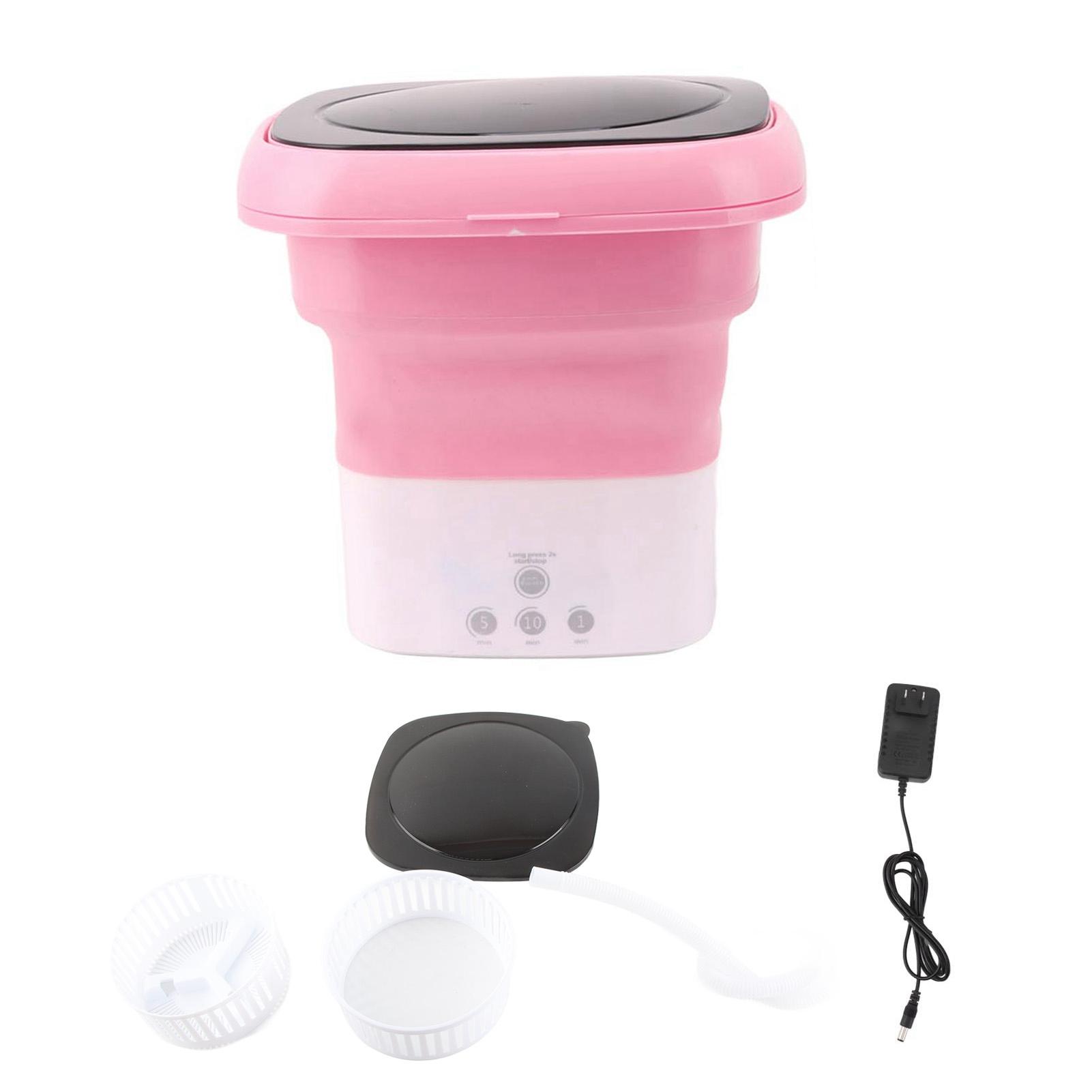 Mini Faltbare Waschmaschine Mini Tragbarer Eimer Waschmaschine mit Ablaufschlauchadapter für Babykleidung weiß