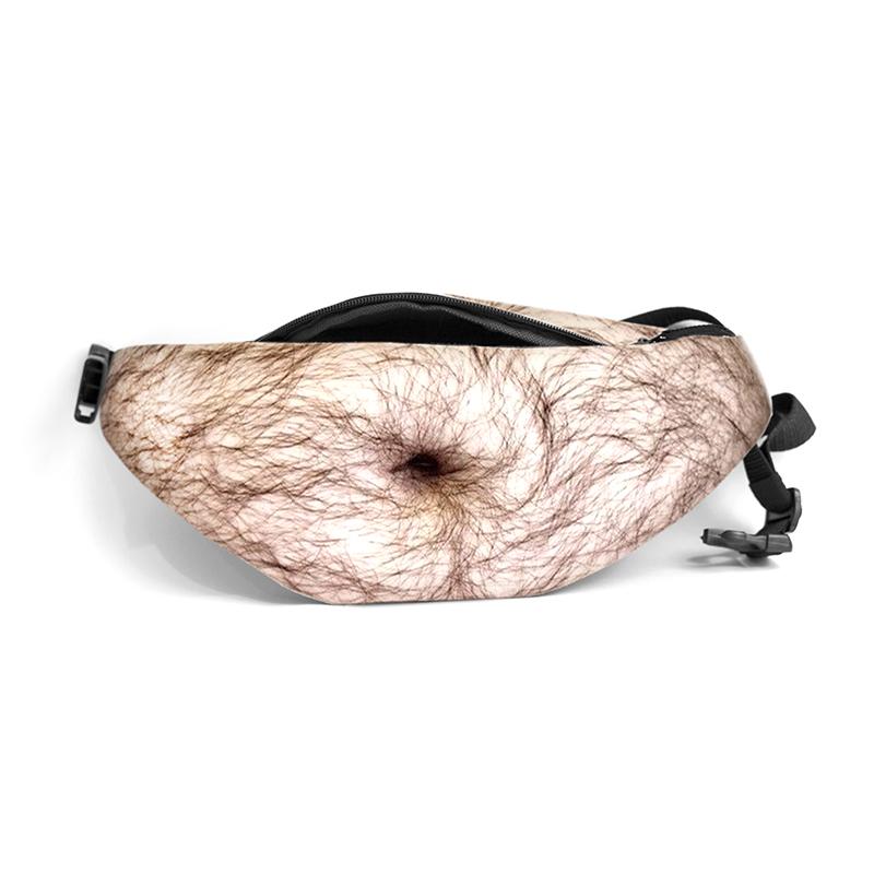 Simulierter Bauch-Bauchtasche Kreative Damen-Anti-Belästigungs-Geldbörse Personalisierte Herren-Bauchtasche Neue Multifunktionale Umhängetaschen beige