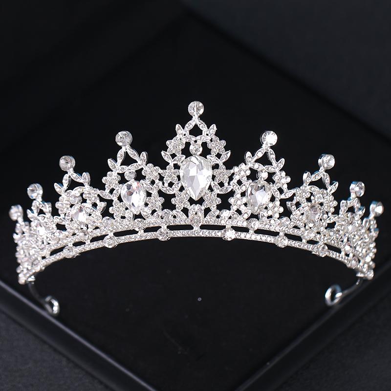 Kristall Hochzeit Diademe und Kronen Strass Prinzessin Diadem Braut Hochzeit Haar Zubehör Schmuck Krone Tiara für Frauen Braut