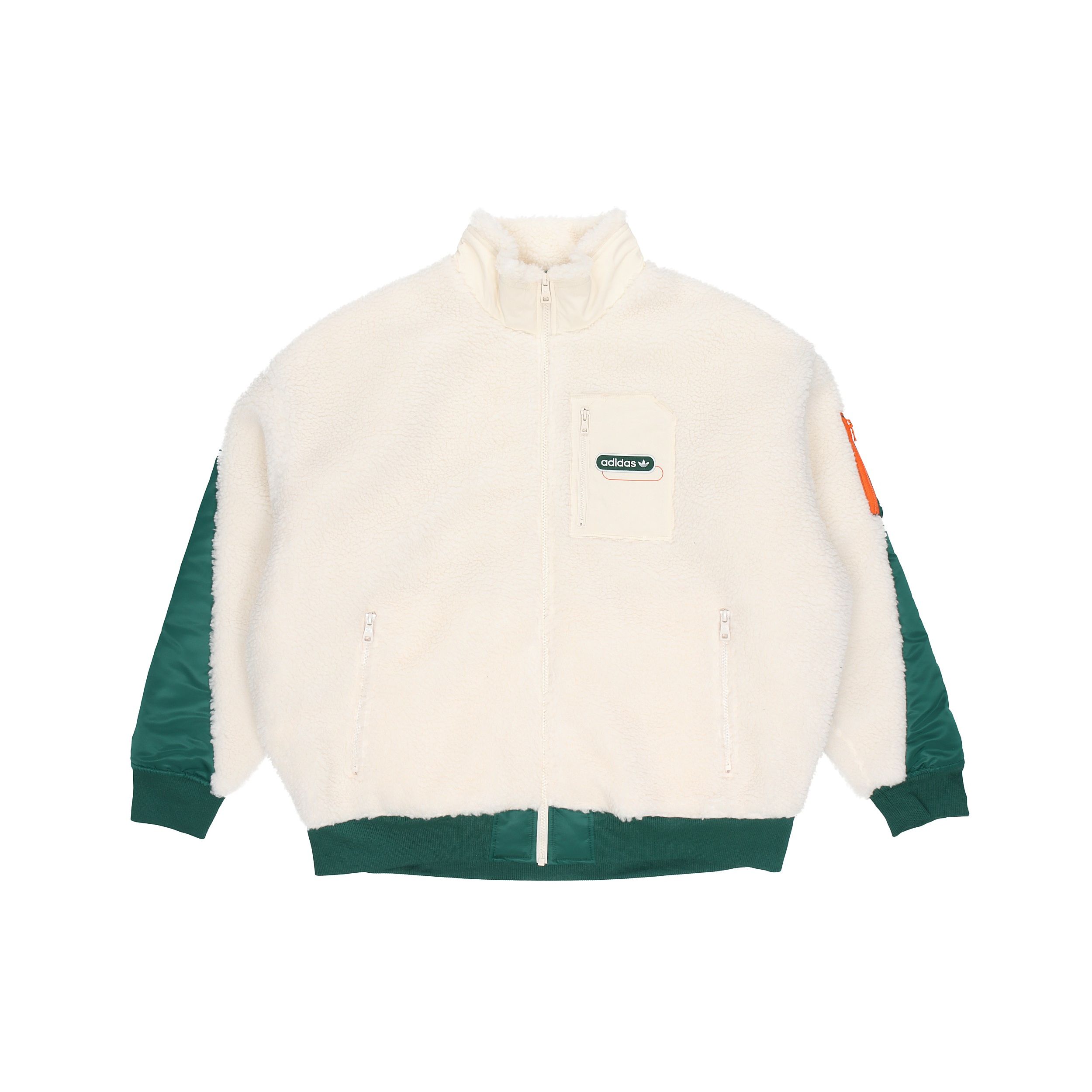 Adidas Originals Mr Sherpa Jkt Selbstverstaubare Fleece-Spleißung Stehkragen Logo Sportjacke Herren Jacken Gelb Weiß HC0373 S