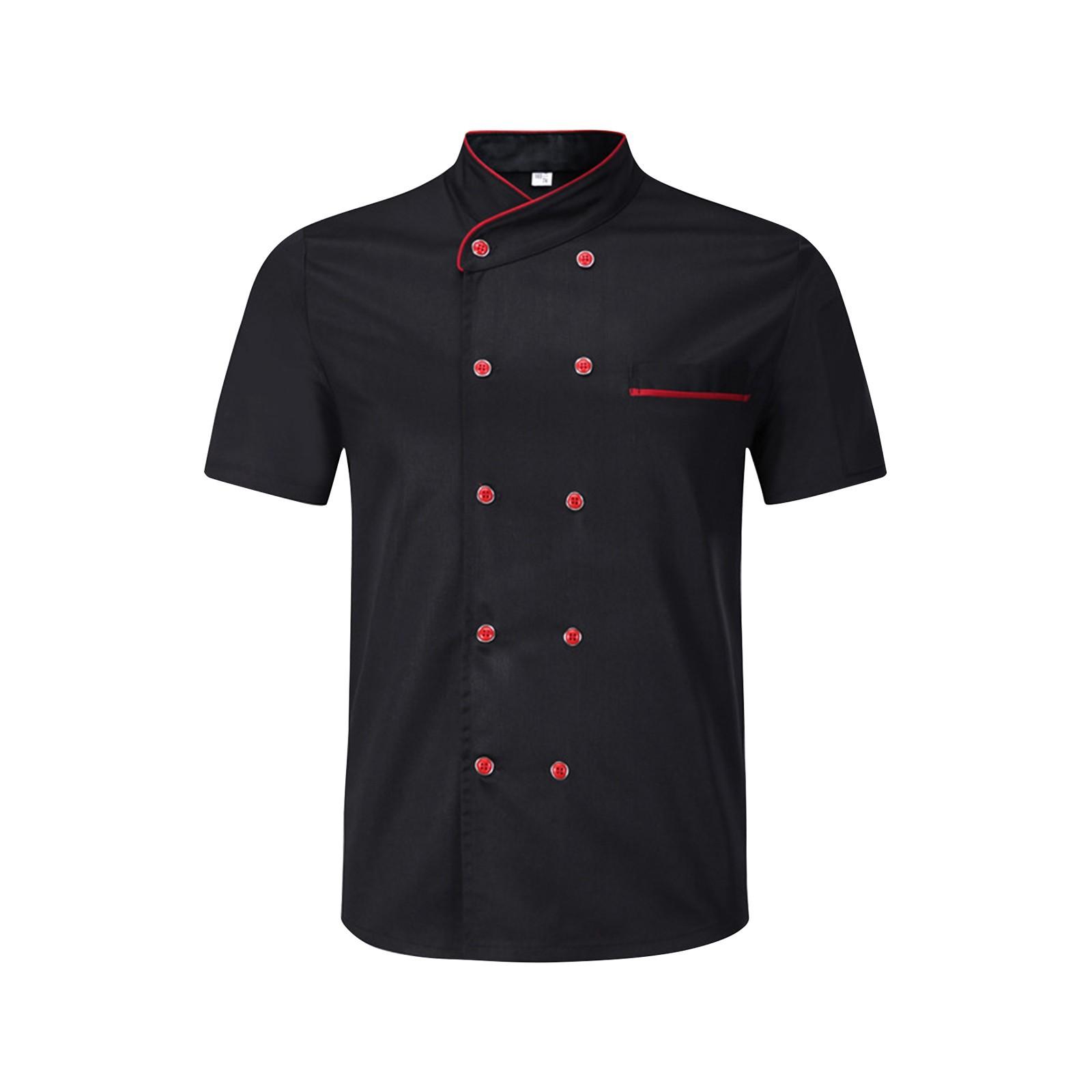 Kochuniform Sommer Kurzarm Dünne Arbeitskleidung Für Männer Und Frauen Im Hotel Catering Küchenservice Restaurant Kuchen Backen L schwarz