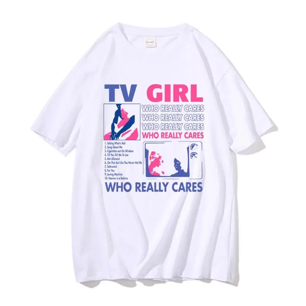 Trend Tv Girl Lovers Rock Song Print T-Shirt Männer Frauen Baumwolle Hip Hop Übergroßes T-Shirt Kurzarm T-Shirt Streetwear Tops T-Shirt M weiß